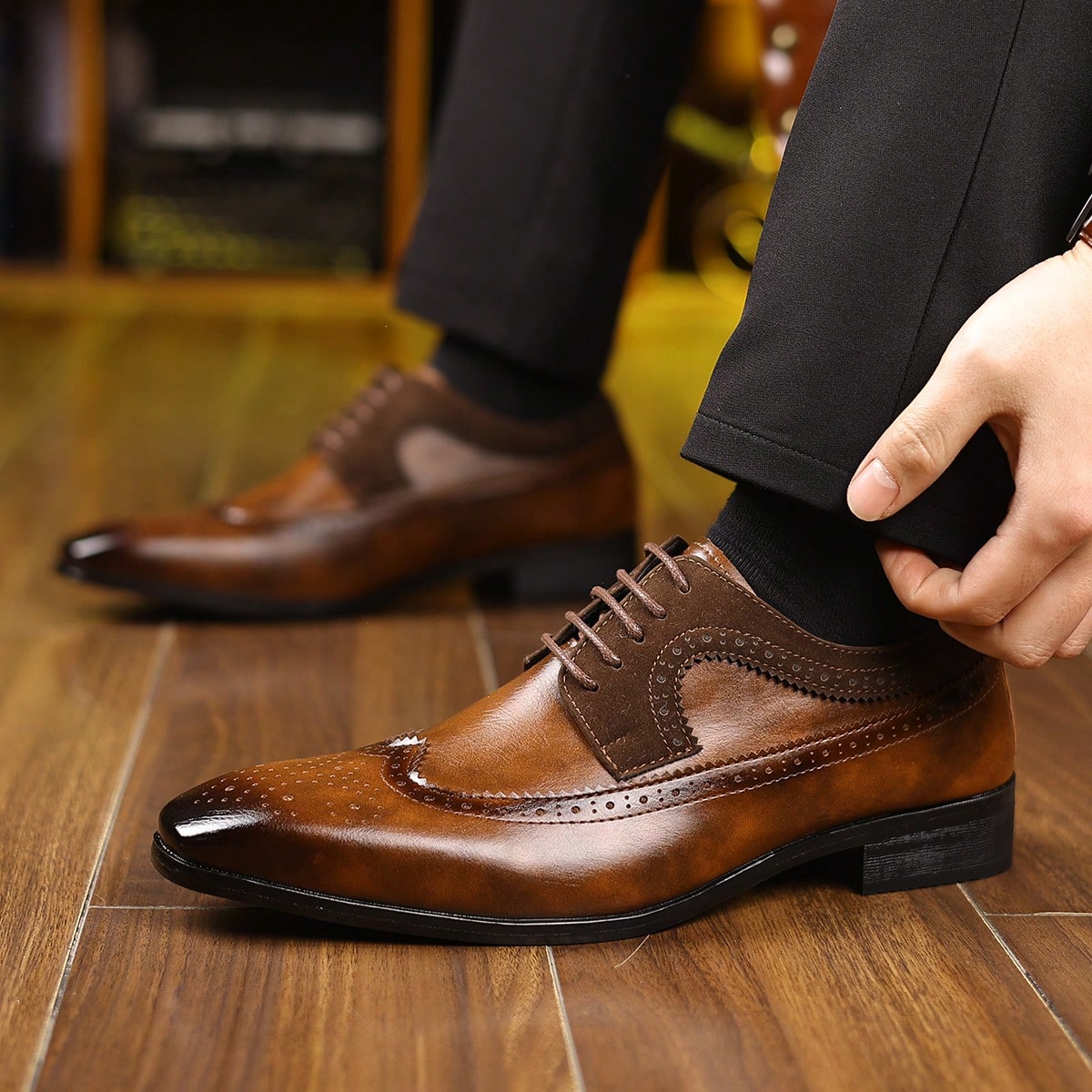Wingtip Brogue Lace‑Up Dress S - Formal Men Daily Wear Footwear recension och pris