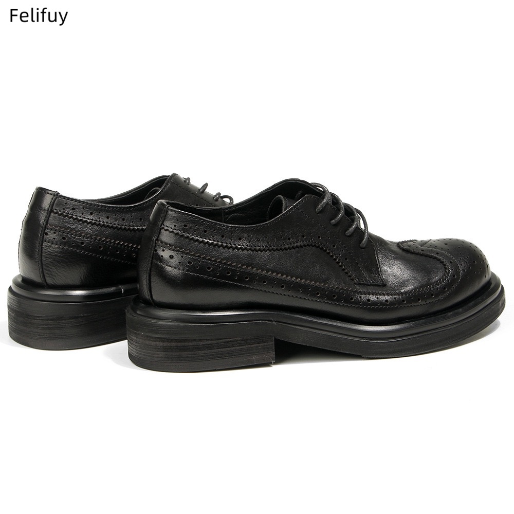 Black Derby shoes Vintage carv - Men Formal Wear All Black recension och pris