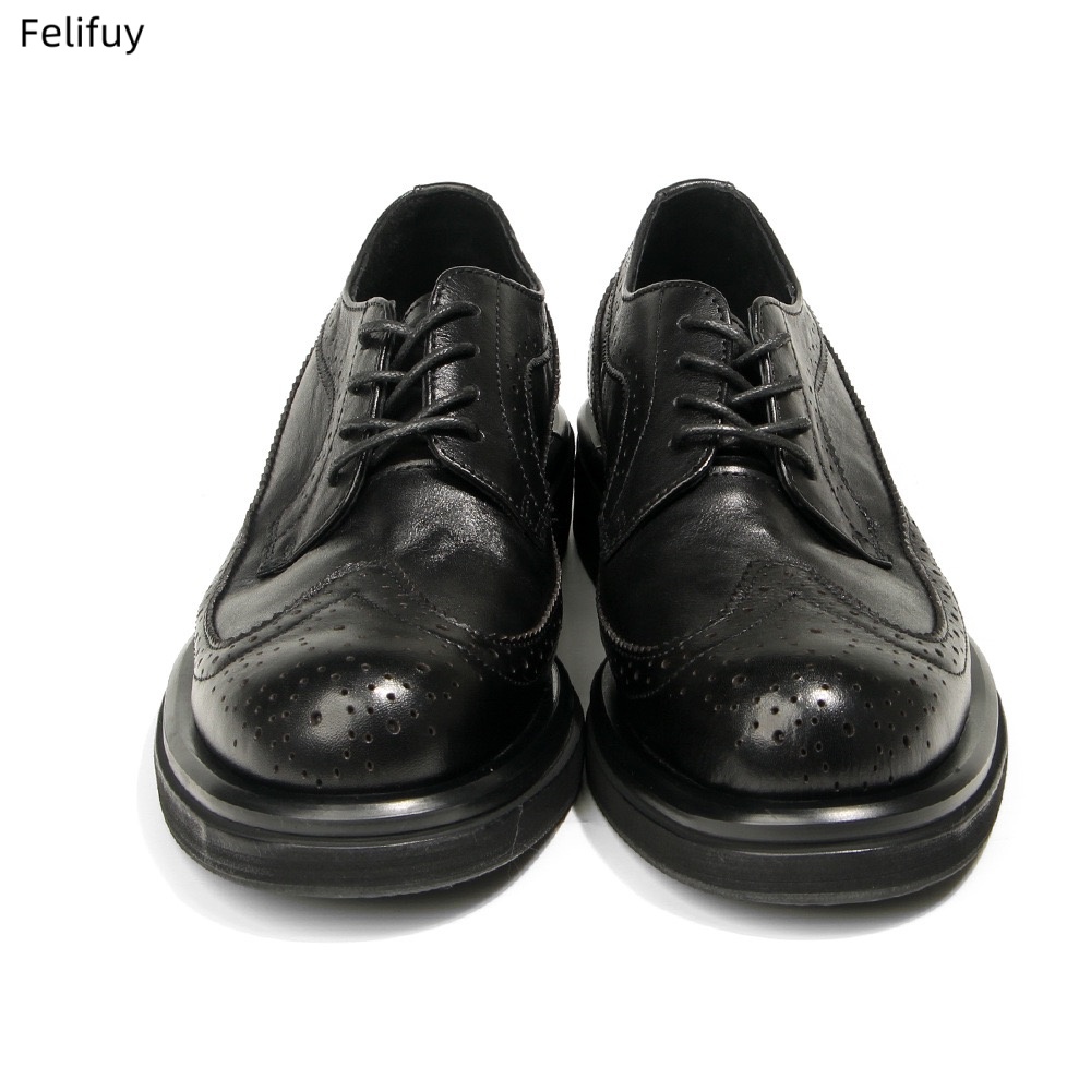 Black Derby shoes Vintage carv - Men Formal Wear All Black recension och pris
