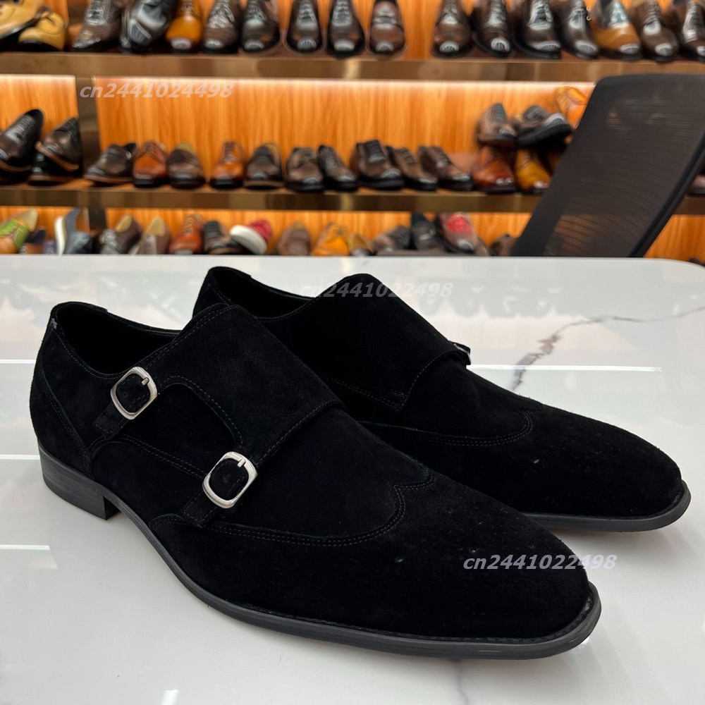 Dual Metal Buckle Men Monk Loa - Formal Men Daily Wear Footwear recension och pris